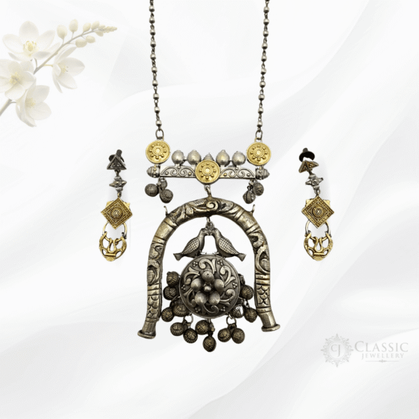 German Silver Dual Tone Necklace-11