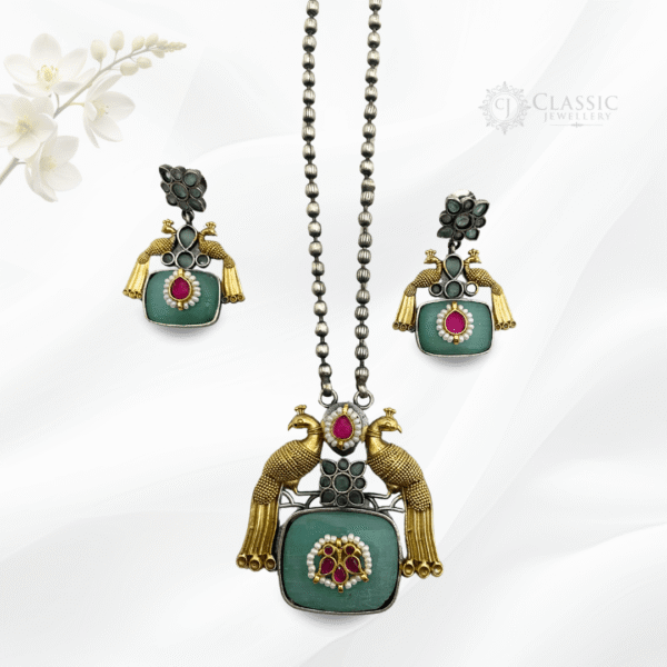 German Silver Dual Tone Necklace-4