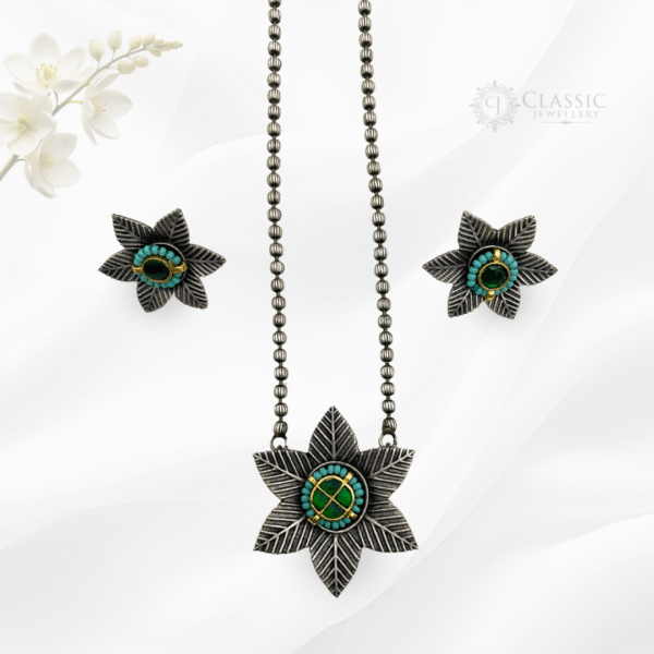 German Silver Dual Tone Necklace - Image 2