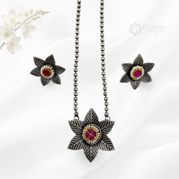 German Silver Dual Tone Necklace - Image 2