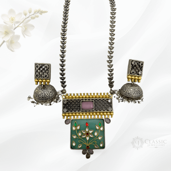 German Silver Dual Tone Necklace-9