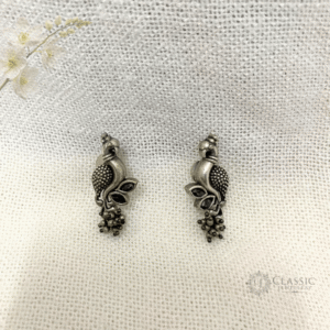 German Silver peacock Earrings