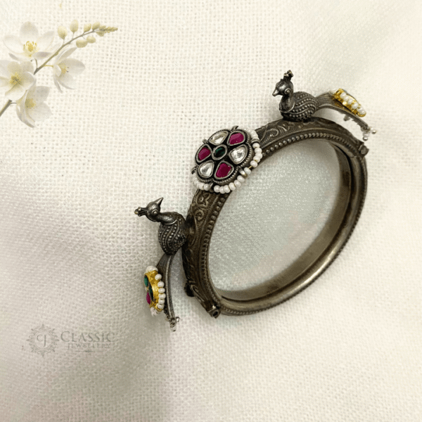 German-silver-peacok-kada-1