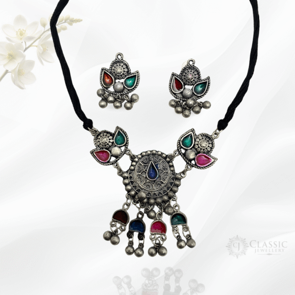 Silver Oxidized Necklace-1