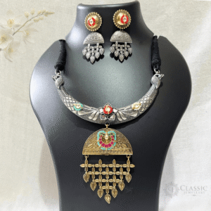 German Silver Dual Tone Necklace-13