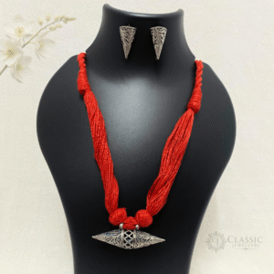 German Silver thread necklace-4