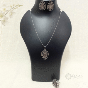 Silver Oxidized Dual Tone Necklace16