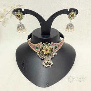 Silver Oxidized Dual Tone Necklace17