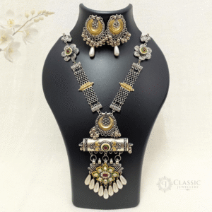 Silver Oxidized Dual Tone Necklace9